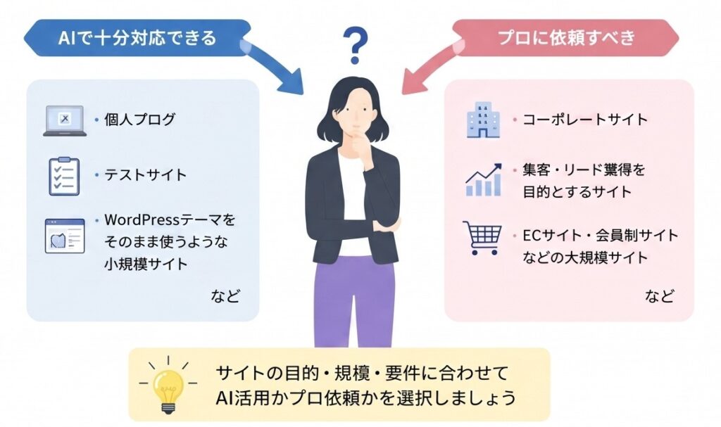 AI活用が向いているケース・向いていないケース