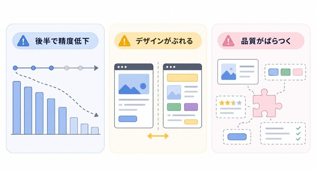 大規模サイトをAIだけで進めるとつまずくポイント